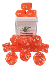Role 4 Initiative - Translucent Blood Orange/White  Numbers Arch'D4 15pc